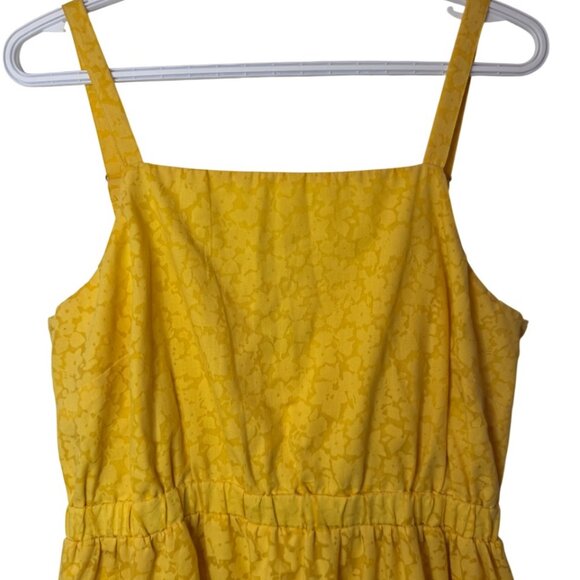 Loft yellow floral print midi pull-on dress size US M - Picture 5 of 8